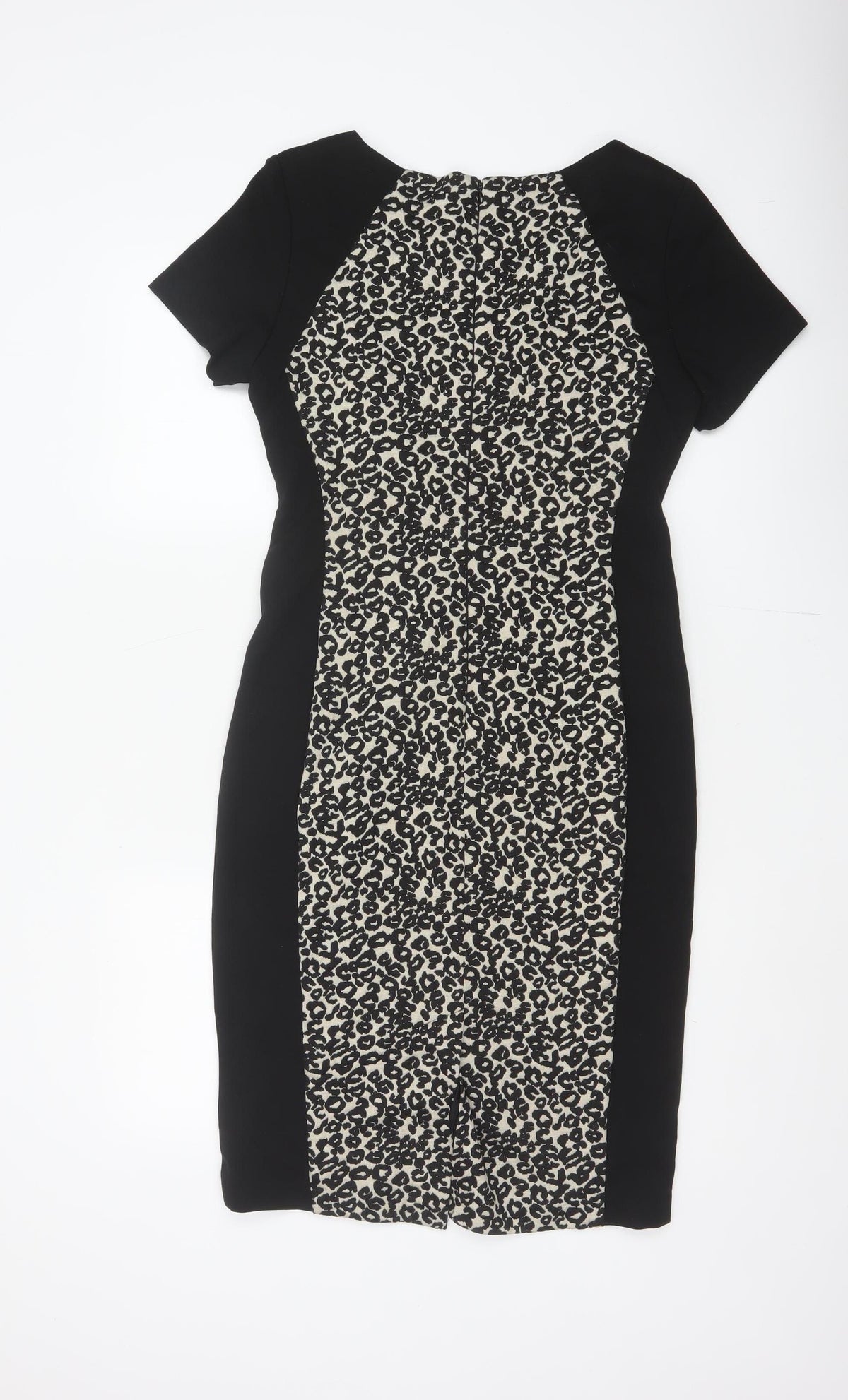 Marks and Spencer Women Black Leopard Print UK 12 Pencil Dress