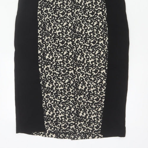 Marks and Spencer Women Black Leopard Print UK 12 Pencil Dress