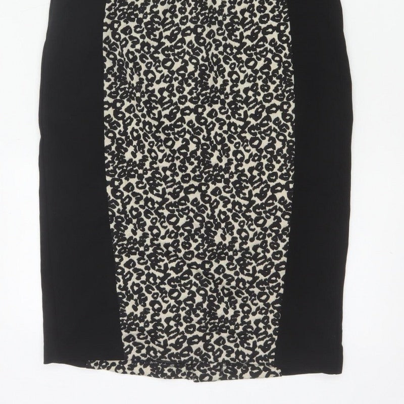 Marks and Spencer Women Black Leopard Print UK 12 Pencil Dress
