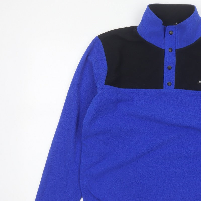 The North Face Men’s Blue Black M Fleece Snap Henley Sweatshirt