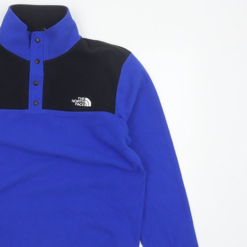 The North Face Men’s Blue Black M Fleece Snap Henley Sweatshirt