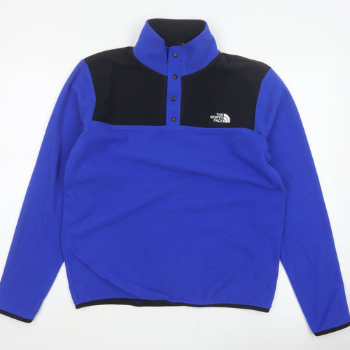 The North Face Men’s Blue Black M Fleece Snap Henley Sweatshirt
