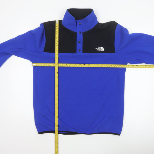 The North Face Men’s Blue Black M Fleece Snap Henley Sweatshirt