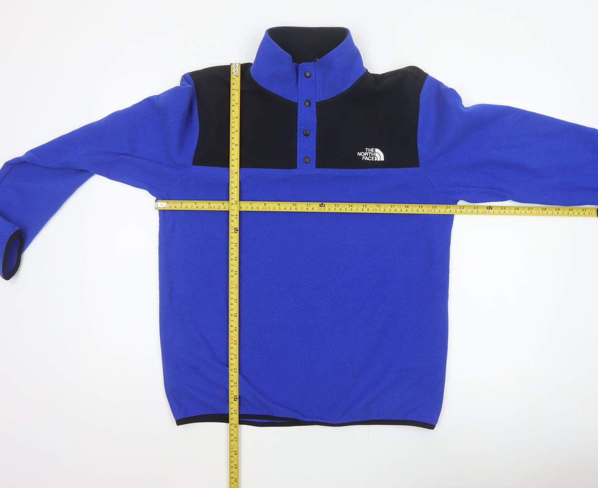 The North Face Men’s Blue Black M Fleece Snap Henley Sweatshirt
