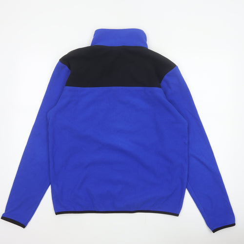 The North Face Men’s Blue Black M Fleece Snap Henley Sweatshirt