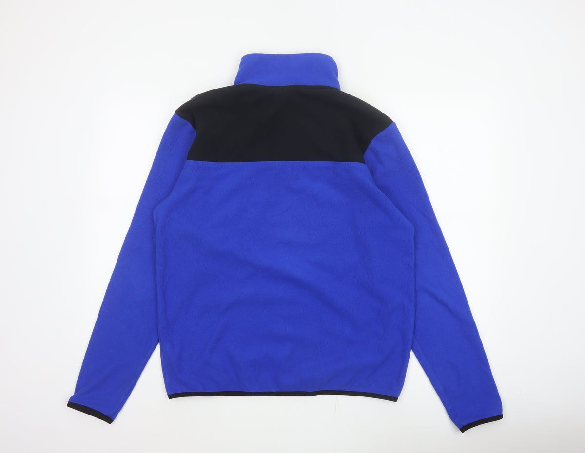 The North Face Men’s Blue Black M Fleece Snap Henley Sweatshirt