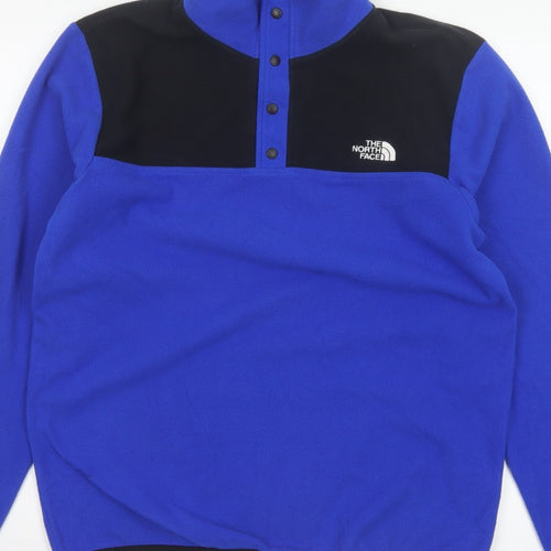 The North Face Men’s Blue Black M Fleece Snap Henley Sweatshirt