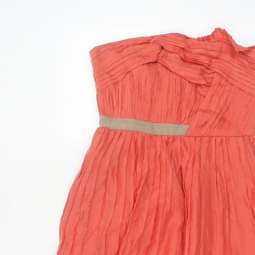 Mango Women Coral UK 10 Strapless Fit & Flare Party Dress