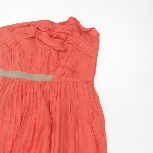 Mango Women Coral UK 10 Strapless Fit & Flare Party Dress