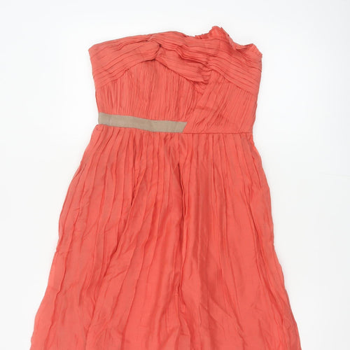 Mango Women Coral UK 10 Strapless Fit & Flare Party Dress