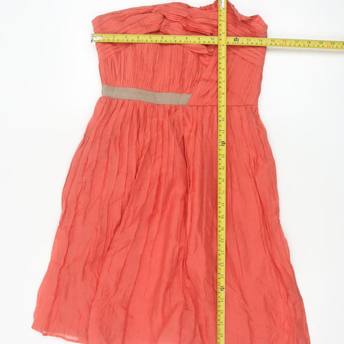 Mango Women Coral UK 10 Strapless Fit & Flare Party Dress