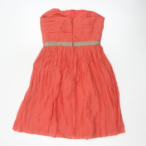 Mango Women Coral UK 10 Strapless Fit & Flare Party Dress