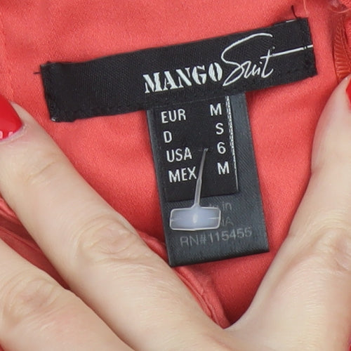 Mango Women Coral UK 10 Strapless Fit & Flare Party Dress