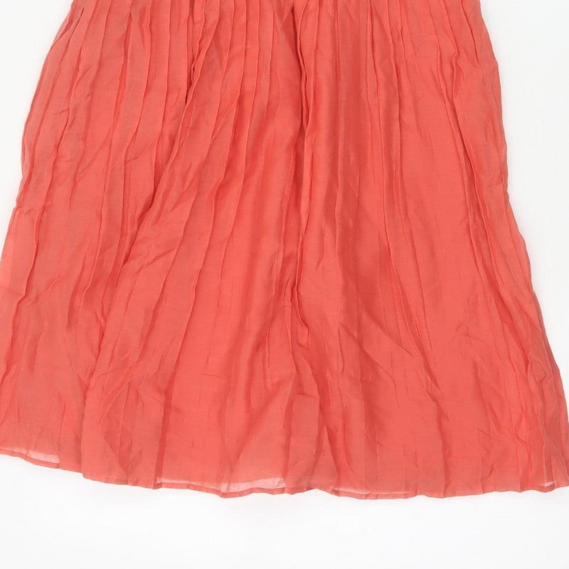 Mango Women Coral UK 10 Strapless Fit & Flare Party Dress