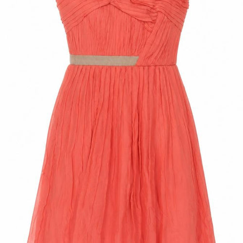 Mango Women Coral UK 10 Strapless Fit & Flare Party Dress