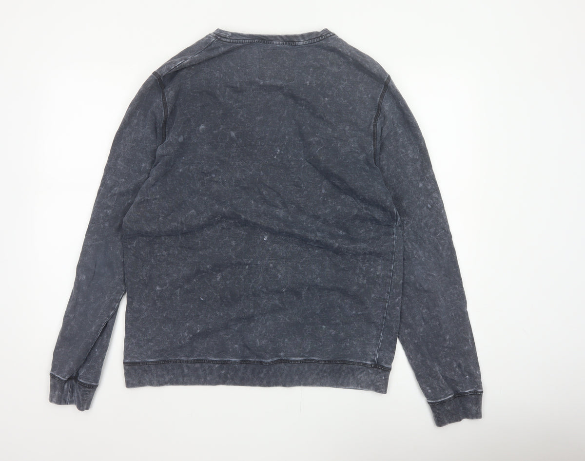 Flying Machine Men Grey XL Pullover Graphic Print Crew Neck Sweatshirt