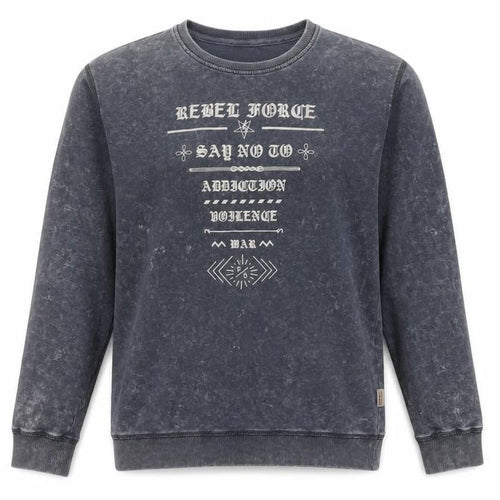 Flying Machine Men Grey XL Pullover Graphic Print Crew Neck Sweatshirt