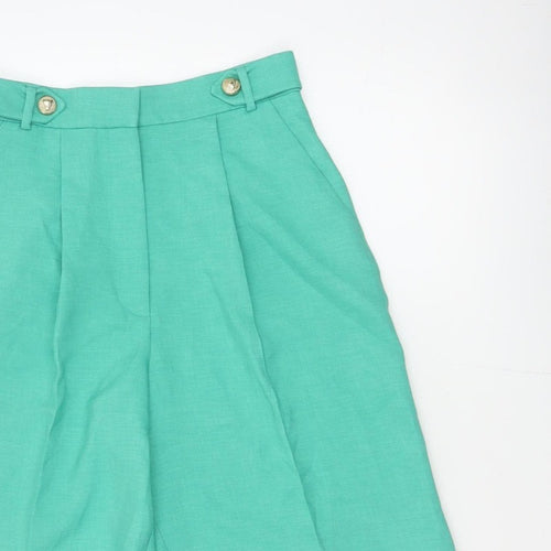 River Island Women Green Size 8 Sailor Pleated High Waist Shorts