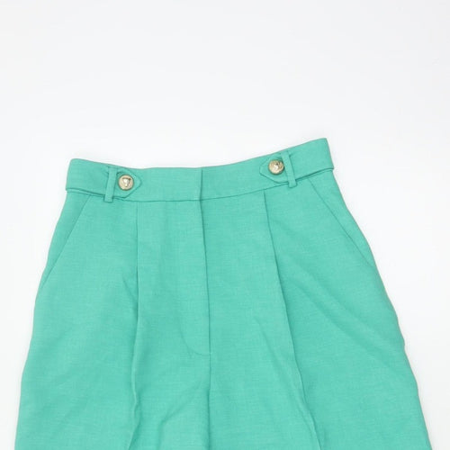 River Island Women Green Size 8 Sailor Pleated High Waist Shorts