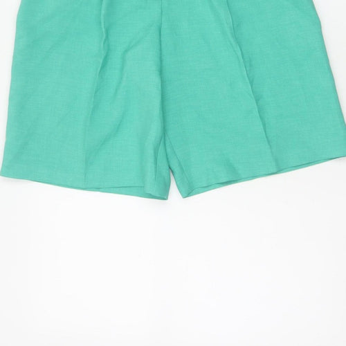 River Island Women Green Size 8 Sailor Pleated High Waist Shorts