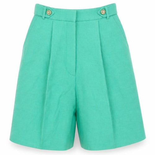 River Island Women Green Size 8 Sailor Pleated High Waist Shorts