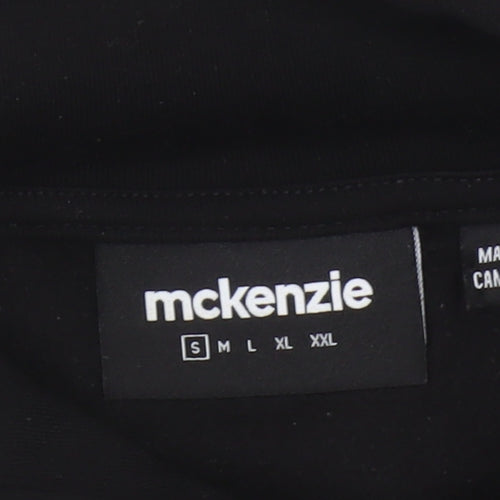 McKenzie Men’s Black S Pullover Hoodie Logo Drawstring Pocket