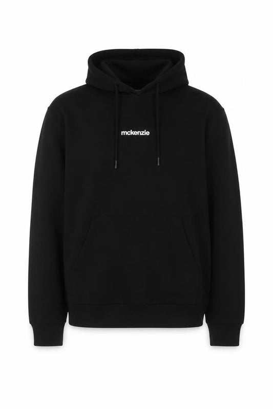 McKenzie Men’s Black S Pullover Hoodie Logo Drawstring Pocket