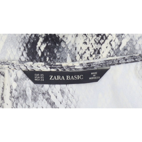 Zara Basic Women’s Multicoloured Snake Print XS Fit & Flare Dress