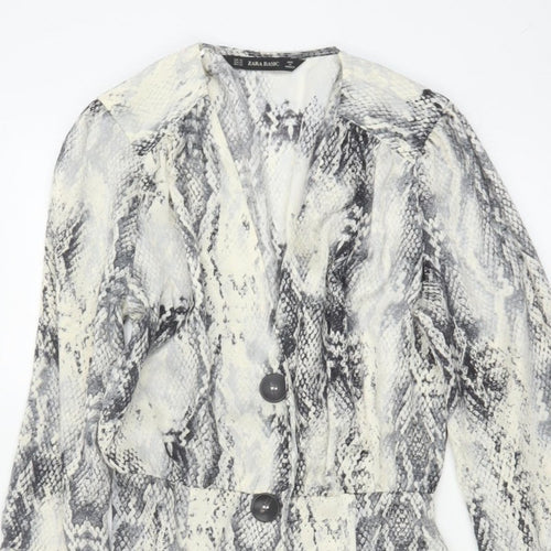 Zara Basic Women’s Multicoloured Snake Print XS Fit & Flare Dress
