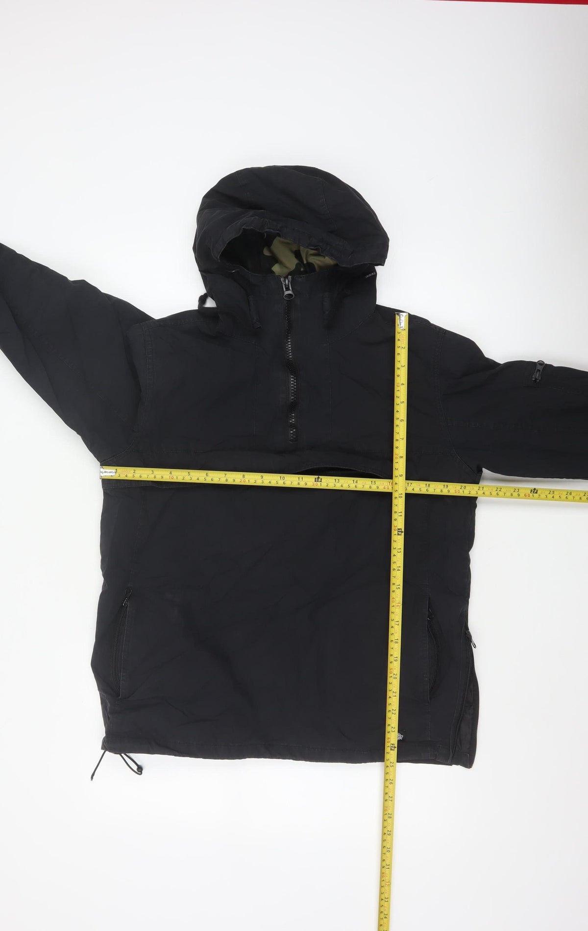 Dickies Men’s Black Small Hooded 1/4 Zip Anorak Jacket