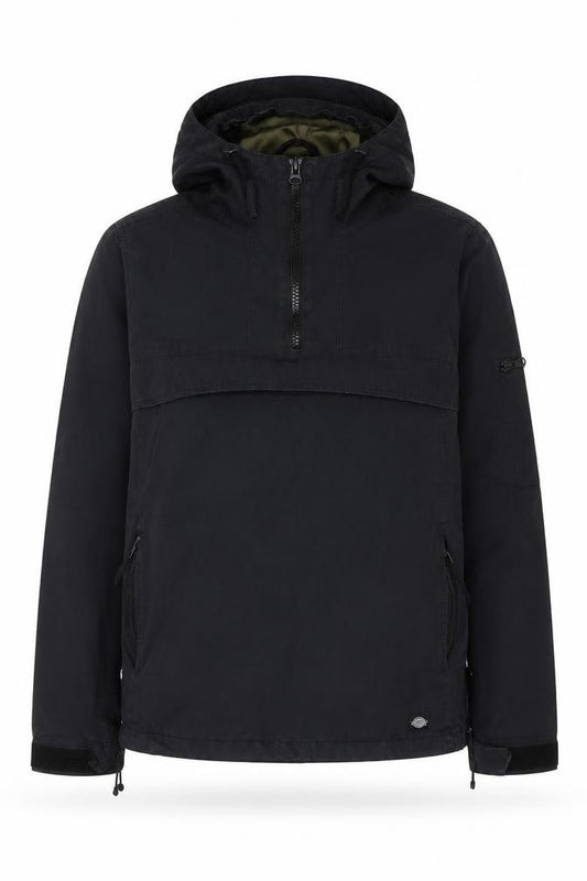 Dickies Men’s Black Small Hooded 1/4 Zip Anorak Jacket