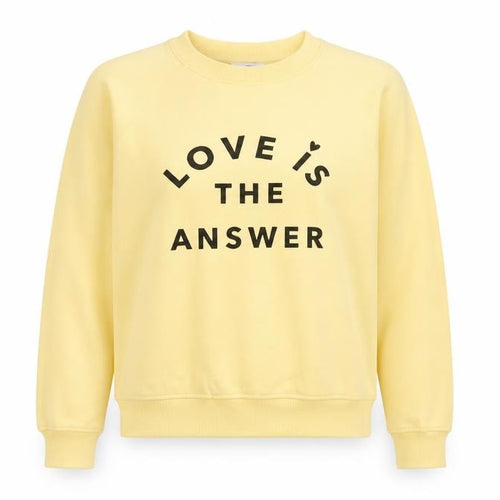 Next Women Yellow M Love Slogan Graphic Pullover Sweatshirt