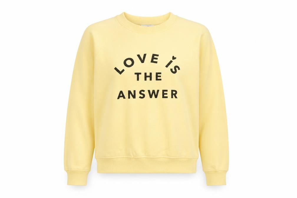 Next Women Yellow M Love Slogan Graphic Pullover Sweatshirt