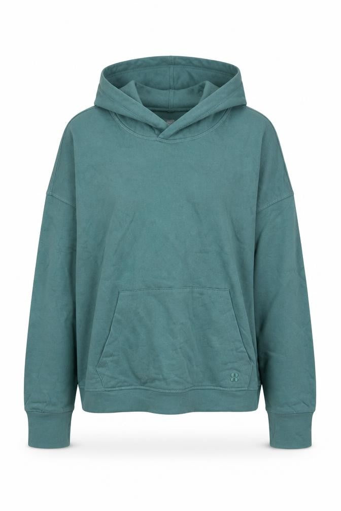 Sweaty Betty Women Green XXL Pullover Hoodie Logo Pocket Long Sleeve