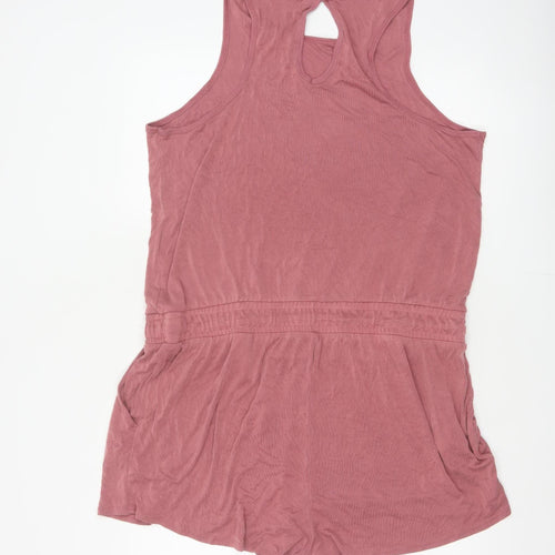 Marks and Spencer Women Pink UK 20 Modal Jersey Sleeveless Playsuit