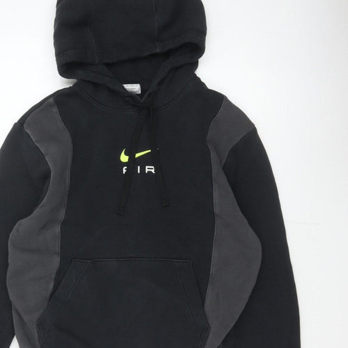 Nike Men Black Grey XS Pullover Hoodie Logo Graphic Fleece