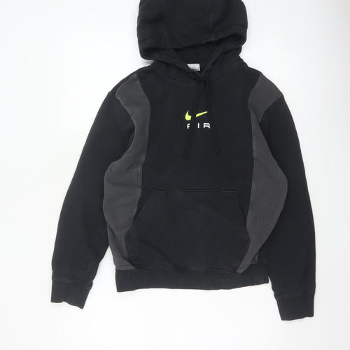 Nike Men Black Grey XS Pullover Hoodie Logo Graphic Fleece