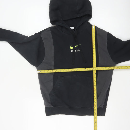 Nike Men Black Grey XS Pullover Hoodie Logo Graphic Fleece