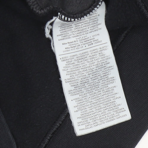 Nike Men Black Grey XS Pullover Hoodie Logo Graphic Fleece