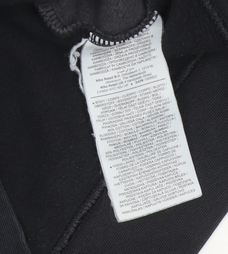 Nike Men Black Grey XS Pullover Hoodie Logo Graphic Fleece