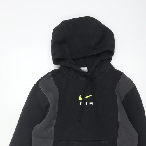 Nike Men Black Grey XS Pullover Hoodie Logo Graphic Fleece