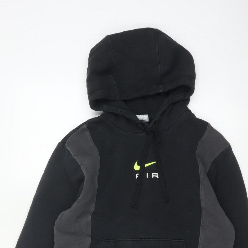 Nike Men Black Grey XS Pullover Hoodie Logo Graphic Fleece