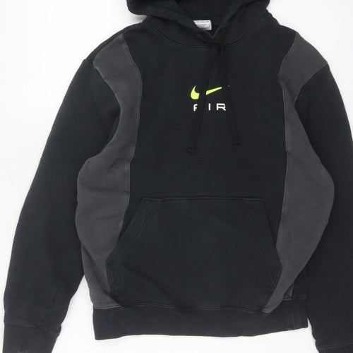 Nike Men Black Grey XS Pullover Hoodie Logo Graphic Fleece