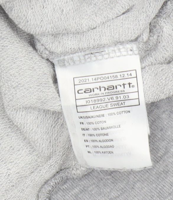 Additional view of Carhartt Men Grey Burgundy M Pullover Logo Crew Neck Sweatshirt