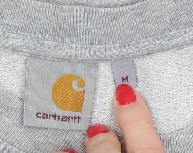 Additional view of Carhartt Men Grey Burgundy M Pullover Logo Crew Neck Sweatshirt