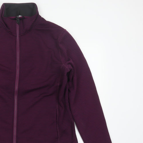Rohan Women’s Purple L Striped Fleece Full Zip Jacket Pockets