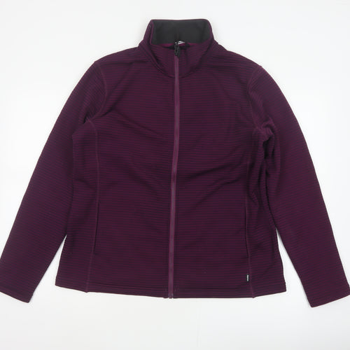 Rohan Women’s Purple L Striped Fleece Full Zip Jacket Pockets