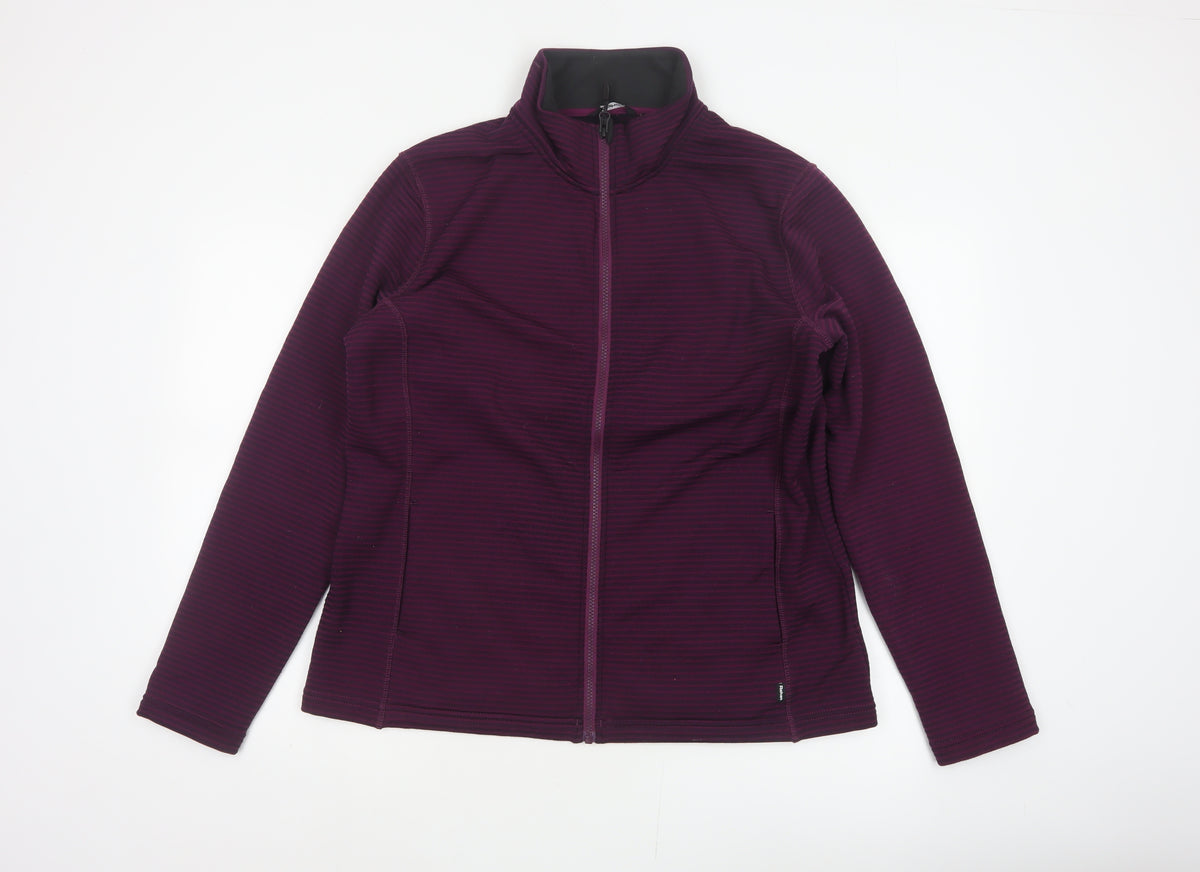 Rohan Women’s Purple L Striped Fleece Full Zip Jacket Pockets