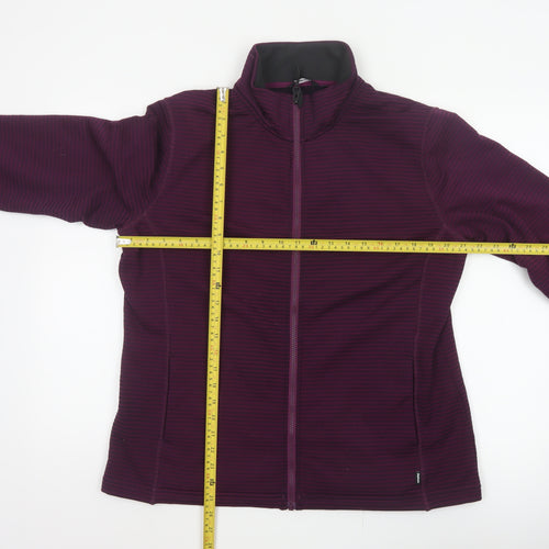 Rohan Women’s Purple L Striped Fleece Full Zip Jacket Pockets