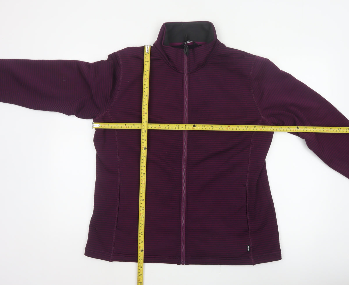 Rohan Women’s Purple L Striped Fleece Full Zip Jacket Pockets